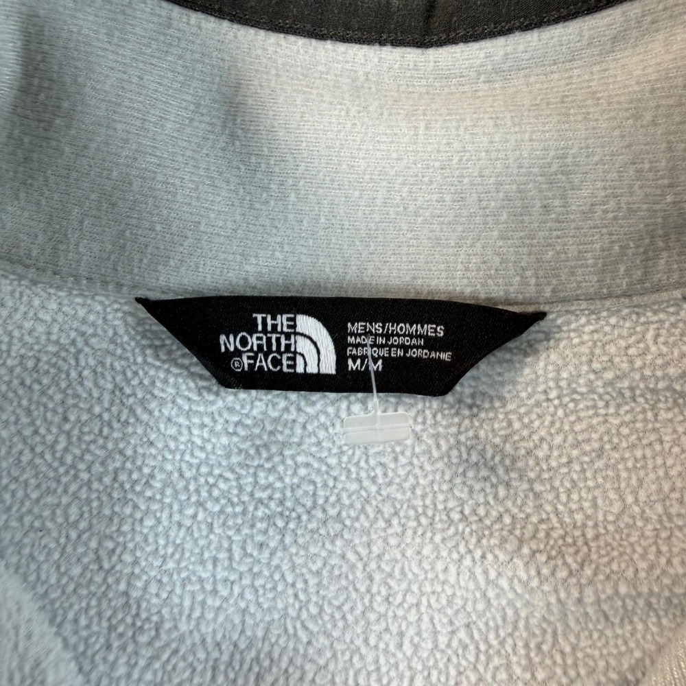 The North Face Mens Quarter Zip Fleece Pullover Grey Heather Chest Pocket Medium - Picture 4 of 8